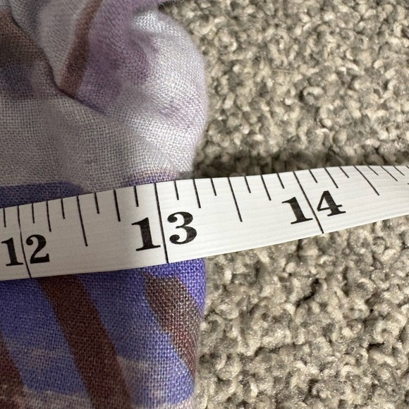 Aritzia Wilfred Linen Crop‎ Smocked Purple Puff-sleeve Top Women's Size XXS - Picture 8 of 14